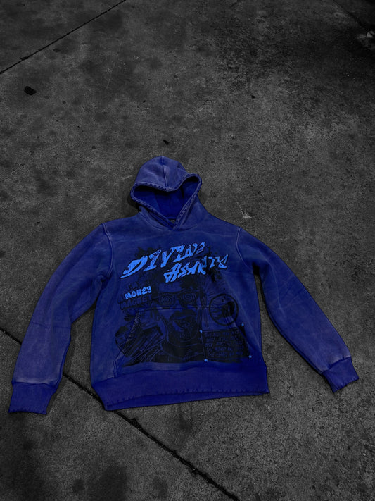 Blue Acid Wash Hoodie