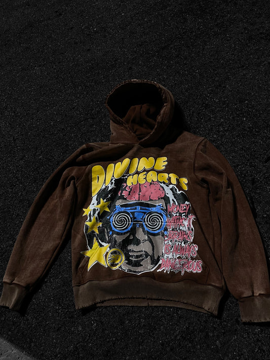 Brown Acid Wash Hoodie